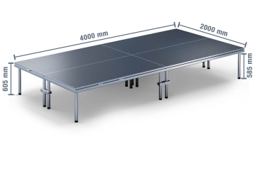 4 m x 2 m Mobiili tapahtumalava EBM850/2, 605 mm korkea, 4 moduulia, 850 kg maks. kuormitus moduulia kohti 