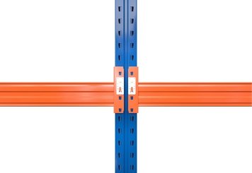 5,7 m pallet racking PR15000 / 110 cm deep / 3,5 m high / 2 levels / rack layer Galvanised mesh 