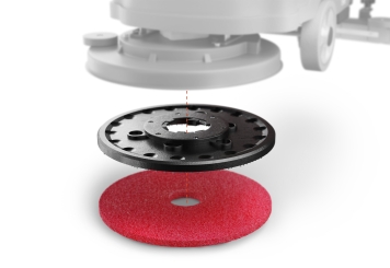 Red cleaning pad for scrubber dryer SWM30, 430 mm, wipeket 