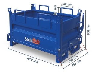 Drop bottom skip KBB300 for forklift trucks, filling volume 200 l, SolidHub 