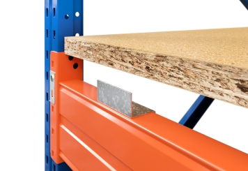 7,6 m pallet racking PR15000 / 110 cm deep / 3 m high / 3 levels / rack layer Wood 