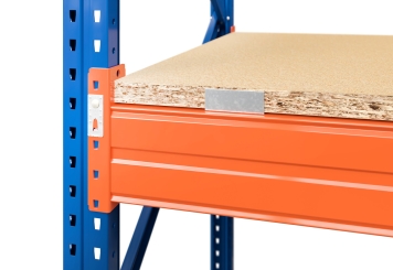 7,6 m pallet racking PR15000 / 110 cm deep / 3 m high / 3 levels / rack layer Wood 