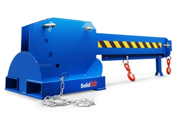 Crane arm,  extendable and height adjustable WKA2500 for forklift truck, max. load 2.500 kg, SolidHub 