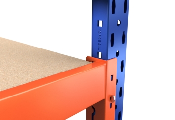 2.300 mm x 2.300 mm corner rack / storage rack LR2000 / 60 cm deep / 2 m high / 2 levels / rack layer Wood  